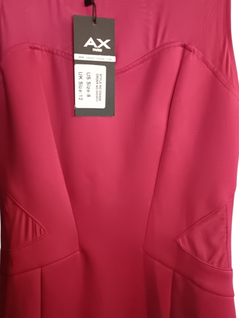 AX Paris Fitted Berry Pink Midi Dress - Picture 4 of 6